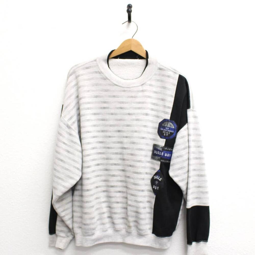 Vintage 90s Bugle Boy Sweatshirt Men’s XL Gray Logo Crewneck